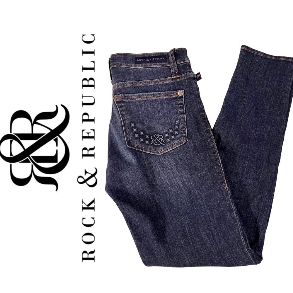 Rock & Republic Berlin Embossed Mid-rise Skinny Jeans 8M EUC